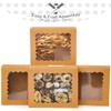 qiqee Auto-pop up 50 Packs Bakery Box With Window 8x8x2.5 inch Brown Pie Boxes Pastry view 3