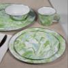 Golden Rabbit Enamelware Salad Bowls, 24 ounce, Modern Monet, Set of 4 view 4