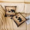 Feelyou Bear Throw Pillow Cover 18"x18" Soft Wild Animal Cushion Cover for for Couch Sofa Rustic Cabin Country Nature Wildlife Bear Tree Yellow Brown Decorative Pillowcase Outdoor Pillows Cover view 2