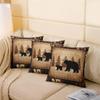 Feelyou Bear Throw Pillow Cover 18"x18" Soft Wild Animal Cushion Cover for for Couch Sofa Rustic Cabin Country Nature Wildlife Bear Tree Yellow Brown Decorative Pillowcase Outdoor Pillows Cover view 4