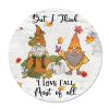 Bomehhjuli Welcome Sign for Front Porch Fall Pumpkin Gnome Maple Leaf Round Tin Sign I Love Fall Metal Wall Art Thanksgiving Autumn 9.2in Antique Plaque Sign Decor for Bar Pub Club Cafe Home Man Cave view 1