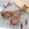 AYFDISHS Wooden Salad Servers, 10.2" Acacia Wood Salad Fork & Spoon for Serving, Olive Wood Salad Serving Utensils Set of 2, Teak Salad Tongs for Kitchen view 4