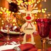 Custom Freestanding Santas Reindeers Place Cards For Table Setting with Names Personalized Christmas Dinner Table Decorations Party Table Number Wooden Sign (Custom Names, 20CM, 10Pack, Save 10%) view 3