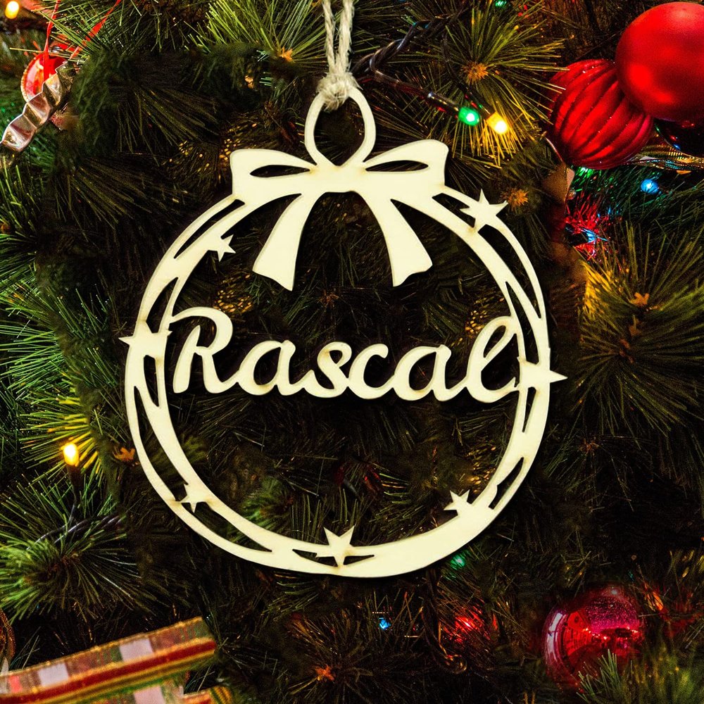 2022 Personalized Name Ornaments for Christmas Tree, Custom Engraved Pet Names Christmas Tree Decorations Dog Ornament - Personalized Wooden Pet Memorial - Christmas Home Decorations (X-Mas-25#)