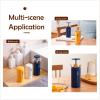 Press Pop-up Automatic Toothpick Holder Cotton Swab Holder (Excluding Toothpick Cotton Swab), Multi-Purpose 4 Divisions Toothpick Dispenser for Dining Room Bathroom Living Room Yellow view 2