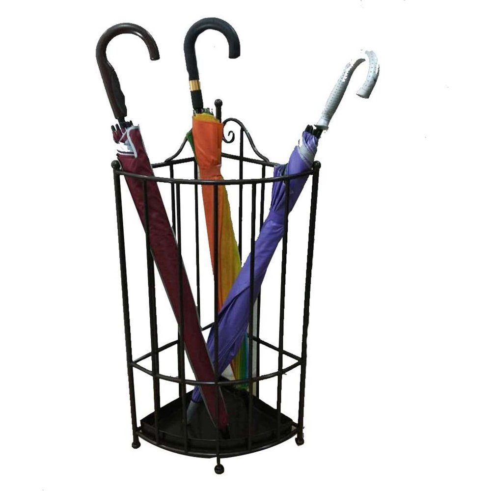 ZARBAILRE Metal Umbrella Stand 24inch, Umbrella Rack with Bottom Rainwater Leaking Tray, Waterproof Umbrella Holder for Canes Walking Sticks Umbrellas