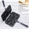 4 Grids Nonstick Waffle Maker, Fish Shaped Cake Pan with Anti Scalding Handle, Waffle Baking Pan for Home, Kitchen, Baking view 2