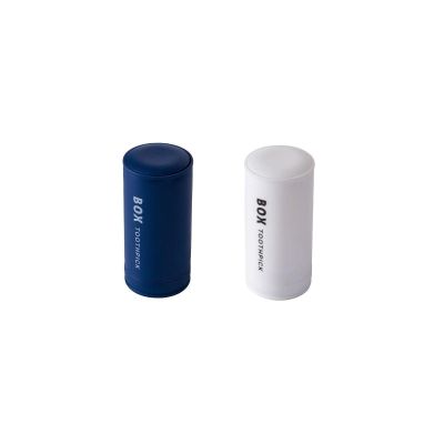 Press Pop-up Automatic Toothpick Holder Cotton Swab Holder (Excluding Toothpick Cotton Swab), Multi-Purpose 4 Divisions Toothpick Dispenser for Dining Room Bathroom Living Room Blue&White