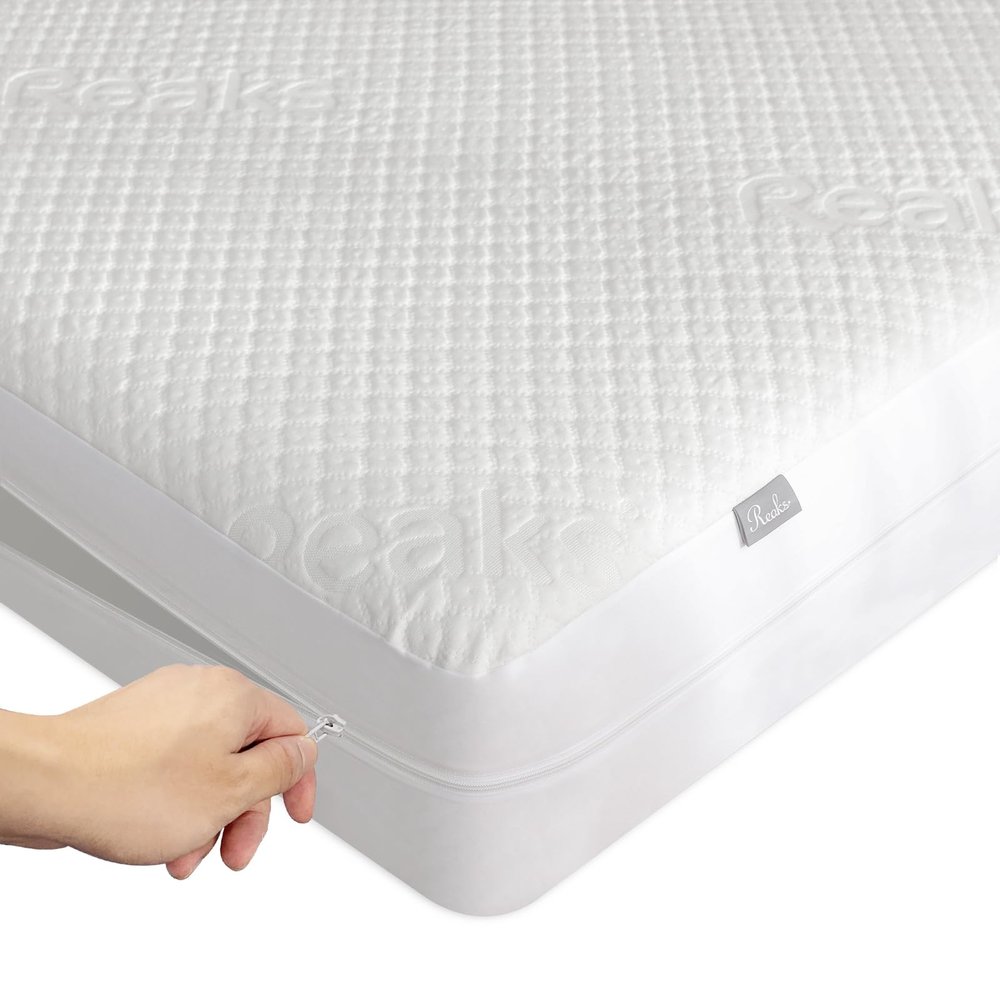 California King Size Mattress Protector with Zipper - 100% Waterproof Zippered Mattress Cover - Soft & Cooling Noiseless Mattress Covers - Top Removable Mattress Encasement 10-12" Deep