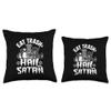 Funny Satanic & Heavy Metal Gifts Men Women Kids Eat Hail Satan Goth Raccoon Death Metal Trash Band Throw Pillow, 18x18, Multicolor view 3