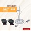CONCORD 6 Piece Stainless Steel Turkey Fryer Kit. Frying Accessories Includes: Rack, Lifter, Thermometer, Gloves, and Turkey Slicer Knife view 3