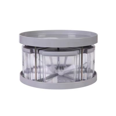 Multifunctional Kitchen Spice Box,Rotating Spice Rack Double Round Rotating Spice Box Suitable For Kitchen And Living Room Storage (Color : Gray, Size : Single Layer)