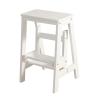 Hamankim Step Stool Wooden Ladders Stool, Flip 2 Step Small Foot Stools Safety Non-Slip Tread for Home Library Kitchen Climb Step Ladder White view 1