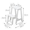 Hamankim Step Stool Wooden Ladders Stool, Flip 2 Step Small Foot Stools Safety Non-Slip Tread for Home Library Kitchen Climb Step Ladder White view 2