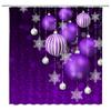 Merry Christmas Shower Curtain Christmas Ball Winter Holiday Pine Snowy Scenery Fabric Bathroom Decor Set with Hooks67" Wx70 H view 1