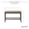 Lexicon Baronscourt Farmhouse Small Entryway Bench - 39 Inch, Upholstered Counter Height Solid Wood Frame, Padded Top, Easy Assembly , 26"Seat Height, Farmhouse End of Bed Bench For Bedroom,Dark Brown view 3