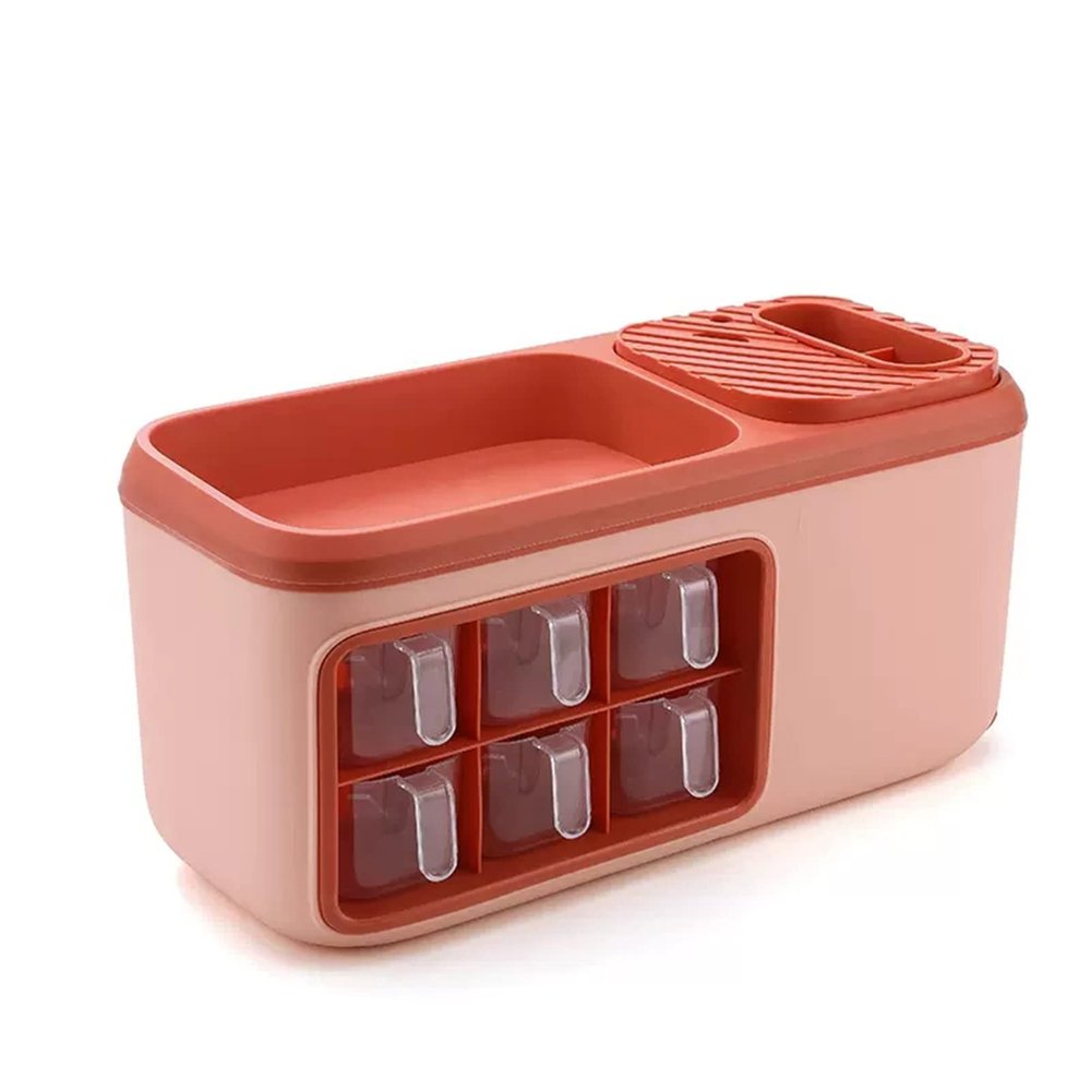 Multifunctional Kitchen Seasoning Box, Large-Capacity Seasoning Box Transparent Flip-lid Drawer Seasoning Box,Fit Cabinets Or Countertops (Color : A)
