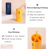Press Pop-up Automatic Toothpick Holder Cotton Swab Holder (Excluding Toothpick Cotton Swab), Multi-Purpose 4 Divisions Toothpick Dispenser for Dining Room Bathroom Living Room Blue&Yellow&White view 4