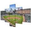 5 Panels Maryland Canvas Wall Art Painting Baseball Field Skyline Wall Decor for Living Room Pictures Print on Canvas USA Sports Framed Modern Artwork for Home Wall Bedroom Decorations, 50" Wx24 H view 1