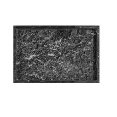 ORTOLY Tray Jewelry Storage Box Marble Tray Bathroom Kitchen Storage Rack Rectangular Decorative Cosmetics Bedside Table Tray 11.8  7.9  1.18 Inches Organizer (Color : Black)