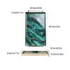 ORTOLY Tray Stainless Steel Glass Bathroom Tray Electroplating Color Printing Metal Handle Jewelry Tray Rectangular Bathroom Storage Tray 14  8.8  0.11 Inches Organizer view 2