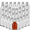 Suclain 32 Pcs 1.7oz Mini Glass Syrup Bottles Small Syrup Jars with Loop Handle and Lids Clear Glass Reusable Maple Jars Container Stout Sample Bottle for Potion Juice Milk Storage Sauce Oil view 1