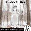 Suclain 32 Pcs 1.7oz Mini Glass Syrup Bottles Small Syrup Jars with Loop Handle and Lids Clear Glass Reusable Maple Jars Container Stout Sample Bottle for Potion Juice Milk Storage Sauce Oil view 2
