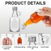 Suclain 32 Pcs 1.7oz Mini Glass Syrup Bottles Small Syrup Jars with Loop Handle and Lids Clear Glass Reusable Maple Jars Container Stout Sample Bottle for Potion Juice Milk Storage Sauce Oil view 3