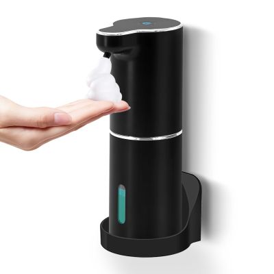 Automatic Foam Soap Dispenser Rechargeable: Electric Soap Dispensers Foaming Hand Free Wall Mount with - IPX5 Waterproof Soap Dispenser Set for Bathroom,Shower, Home, Kitchen,Commercia (Black)
