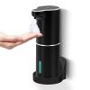 Automatic Foam Soap Dispenser Rechargeable: Electric Soap Dispensers Foaming Hand Free Wall Mount with - IPX5 Waterproof Soap Dispenser Set for Bathroom,Shower, Home, Kitchen,Commercia (Black) view 1