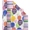 WRAPAHOLIC Reversible Birthday Wrapping Paper - Mini Roll - 17 Inch X 33 Feet - Colorful Balloon with Confetti Design for Birthday, Holiday, Party, Baby Shower view 2