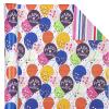 WRAPAHOLIC Reversible Birthday Wrapping Paper - Mini Roll - 17 Inch X 33 Feet - Colorful Balloon with Confetti Design for Birthday, Holiday, Party, Baby Shower view 3