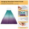 2 PCS Kitchen Hand Towels, Farmhouse Teal Purple Ombre Soft Plush Hanging Tie Towels with Loop for Kitchen Bathroom Dish Cloth Tea Bar Towel Hazy Turquoise Rustic Gradient view 2