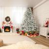 Incbruce 7ft Artificial Christmas Tree, Xmas Tree with 1,000 Branch Tips, Flocked Christmas Tree with Metal Stable Stand Base for Indoor and Outdoor Holiday Decoration(White) view 2