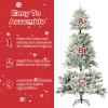 Incbruce 7ft Artificial Christmas Tree, Xmas Tree with 1,000 Branch Tips, Flocked Christmas Tree with Metal Stable Stand Base for Indoor and Outdoor Holiday Decoration(White) view 3