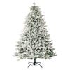 Incbruce 7ft Artificial Christmas Tree, Xmas Tree with 1,000 Branch Tips, Flocked Christmas Tree with Metal Stable Stand Base for Indoor and Outdoor Holiday Decoration(White) view 4