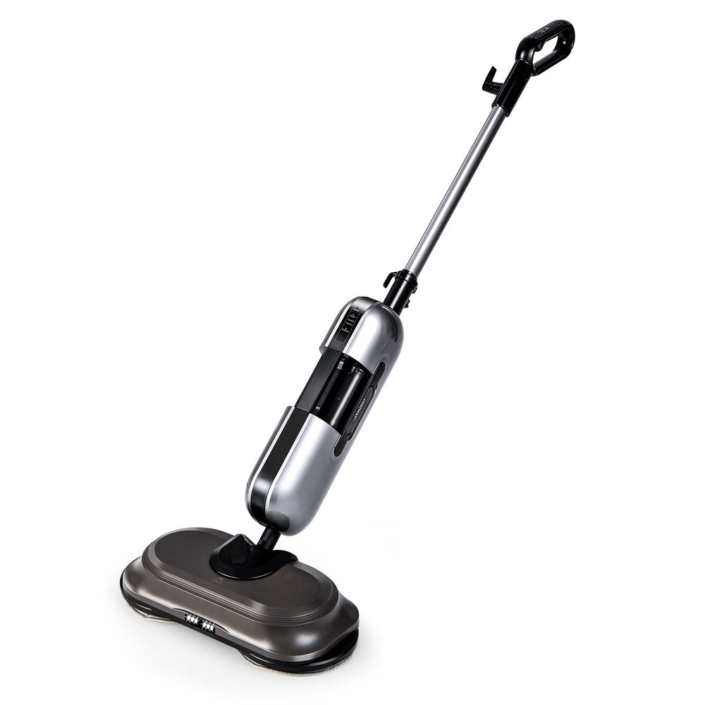 COSTWAY Multipurpose Steam Cleaner, 180 Dual Rotating Handheld Steam Mop with 230F Hot Steam, 3 Steam Levels, 410Ml Water Tank, Led Headlights, 2 Washable Pads, for Hardwood Floor Laminate, 1100W