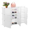 Gdrasuya10 Portable Shoe Rack 36 Pairs DIY Shoe Storage Shelf Organizer Large Plastic Shoe Organizers for Entryway Doorway Bedroom Gift Shoe Cabinet Stand White(3 Tier 9 Doors) view 1