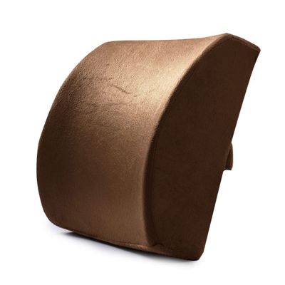 Feiyx Lumbar Support Pillow, Elevates Lower Back Comfort Zone,Memory Foam Back Support Cushion for Office/Computer Chair, Car Seat, etc (Color : Brown)