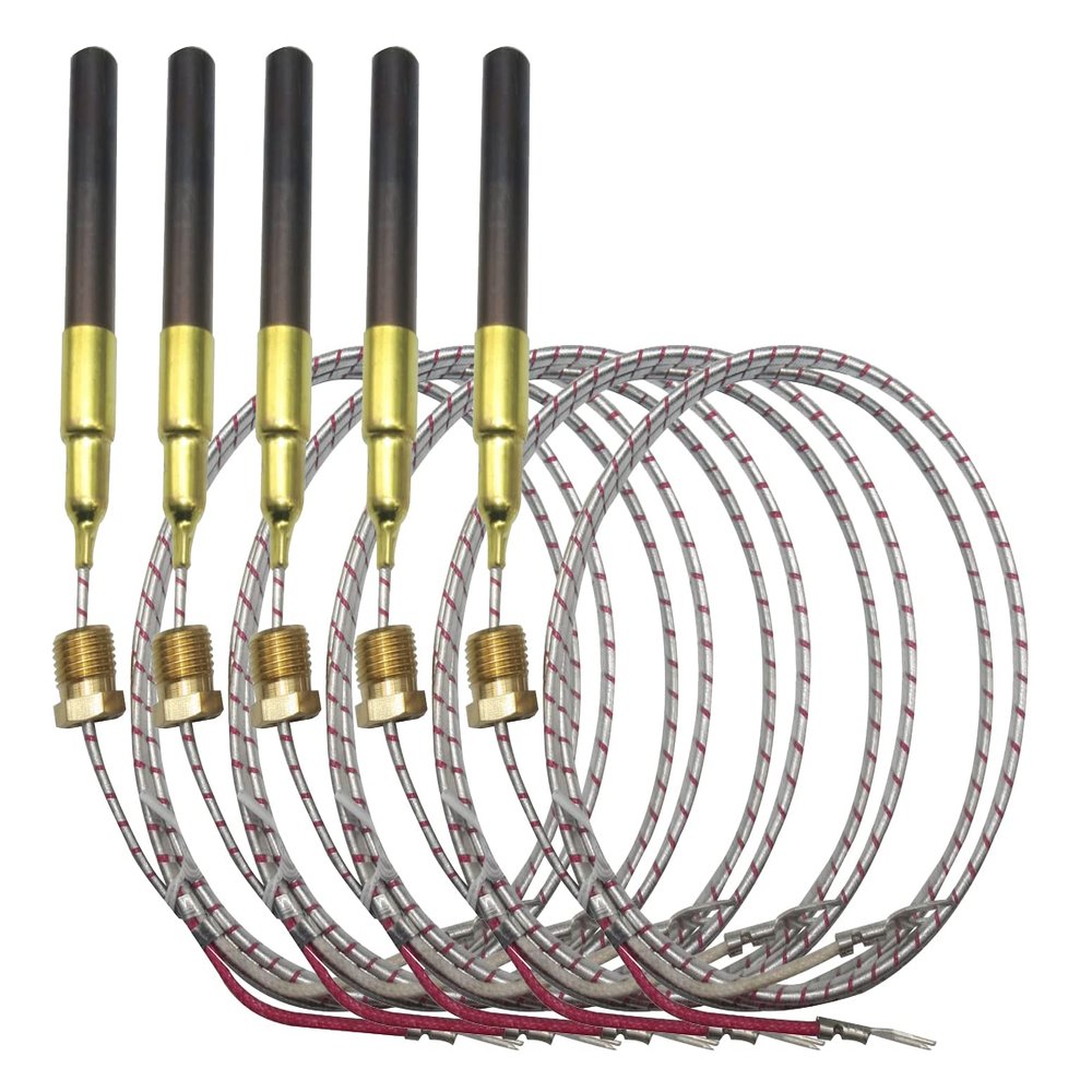 5 pcs 36" Aluminum 750mv Thermopile Generator Replacement for Fireplace Thermopile Replacement Fireplace&Stove Accessories,Fire Gas Stoves Heat&Glo Gas Stoves Oven Water Heater&Frying Furnace