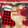 kioskbanks Buffalo Plaid Christmas Stockings Personalized Set of 1 2 3 4 5 6 Custom Red and Black Stockings with Name of 6 Decoration Xmas Holiday Fireplace view 3