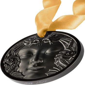 Lalique Crystal Masque de Femme 2022 Annual Christmas Ornament - Black