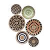 AVSMGP Wall Basket Decor Set of 6 | Hanging Wicker Wall Decor with Rattan Mirror and Woven Baskets | Perfect for a Boho, Rattan Wall Decor | Handmade with a Hook on The Back for Easy Hanging,A view 1