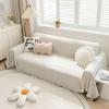 Foreate Chenille Sofa Cover Couch Cover with Tassels for L Shaped Sofa - Sofa Blanket Furniture Protector Dog Blanket Machine Washable Couch Cover for Pets Kids Dogs, 71 x 102, White-Tassel view 1
