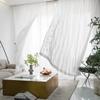 AZIMUZIXI Lattice Checkered Pattern Lace Curtains,Extra Wide Scalloped Floral Side Lace Sheer Curtains,Sliding Door Sheer Voile Drapes Pravicy Assured,Rod Pocket 2 Panels,Single W118''x L102'' view 3
