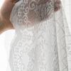 AZIMUZIXI Lattice Checkered Pattern Lace Curtains,Extra Wide Scalloped Floral Side Lace Sheer Curtains,Sliding Door Sheer Voile Drapes Pravicy Assured,Rod Pocket 2 Panels,Single W118''x L102'' view 4
