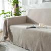 Foreate Chenille Sofa Cover Couch Cover with Tassels for L Shaped Sofa - Sofa Blanket Furniture Protector Dog Blanket Machine Washable Couch Cover for Pets Kids Dogs, 71 x 102, Khaki-Tassel view 2