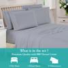 Queen 4 Pc Sheet Set 800 TC Egyptian Cotton Sheets Queen Size Cotton Sheets for Queen Size Bed Sateen Long Staple Deep Pockets Flat Fitted Pillow Case Better Than Percale Hotel Quality Silver view 2