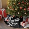 48 Inch Christmas Tree Skirt, Puerto Rico Flag Tree Skirt Christmas Decorations Indoor Outdoor, Summer Tropical Modern Aesthetics Xmas Tree Skirts Mats Ornaments for Party Decor view 2