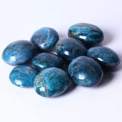Wholesale Natural Blue Apatite Palm Stone Crystal Quartz Healing Crystal Reiki Gemstone 110G-140G 10PC